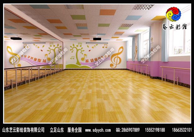 幼儿园舞蹈室彩绘装饰